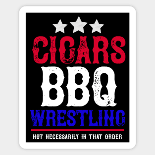 Cigars BBQ Wrestling Sticker